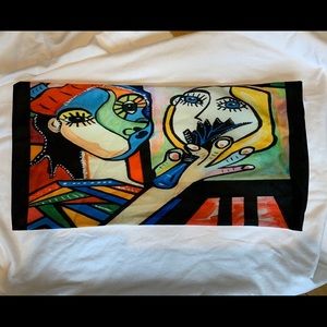 Pillow cover/case with Picasso-like design, ECU